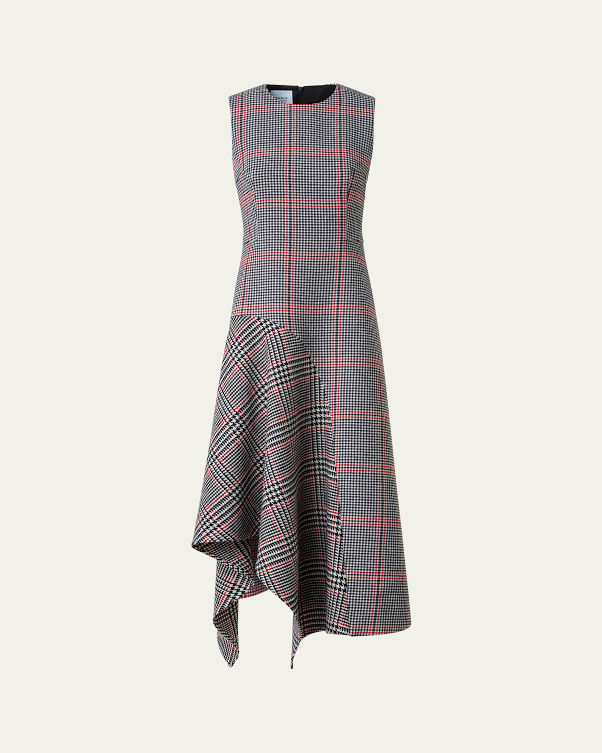 Akris Punto Houndstooth Wool Fresco Midi Dress