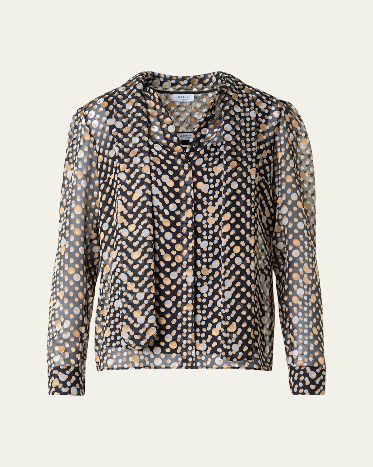 Akris Punto Polka Dot Crepe De Chine Blouse In Multi