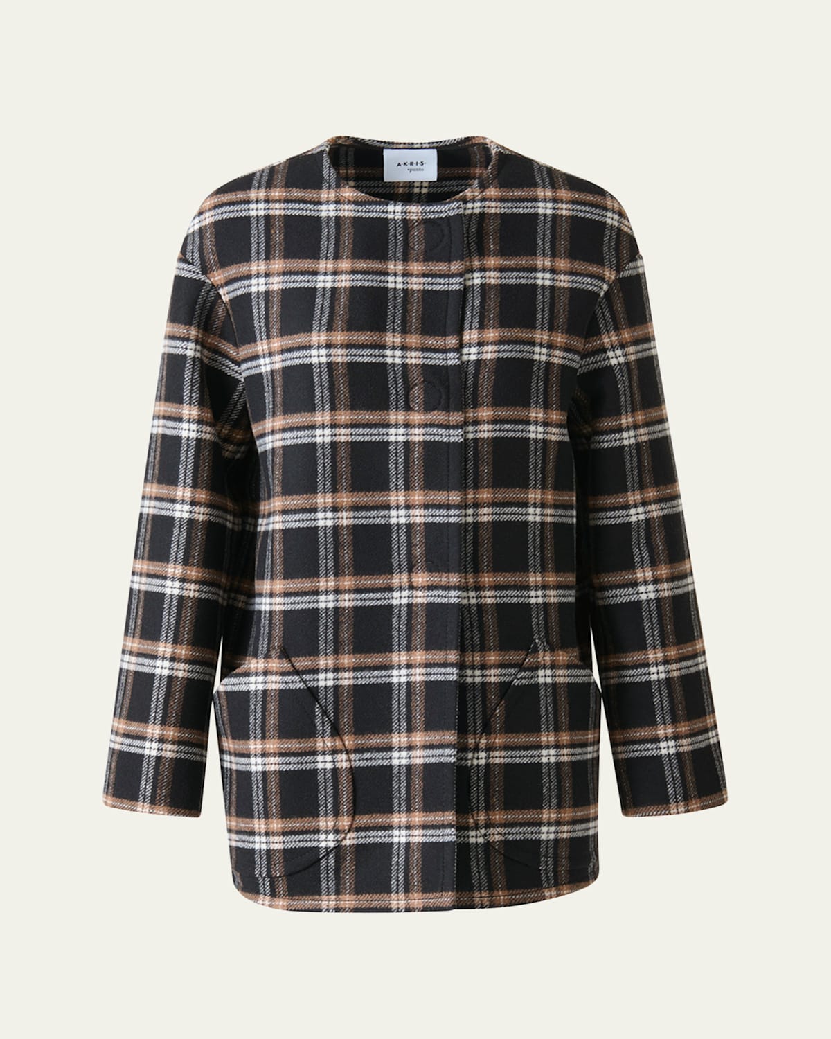Plaid Double-Face Wool Coat