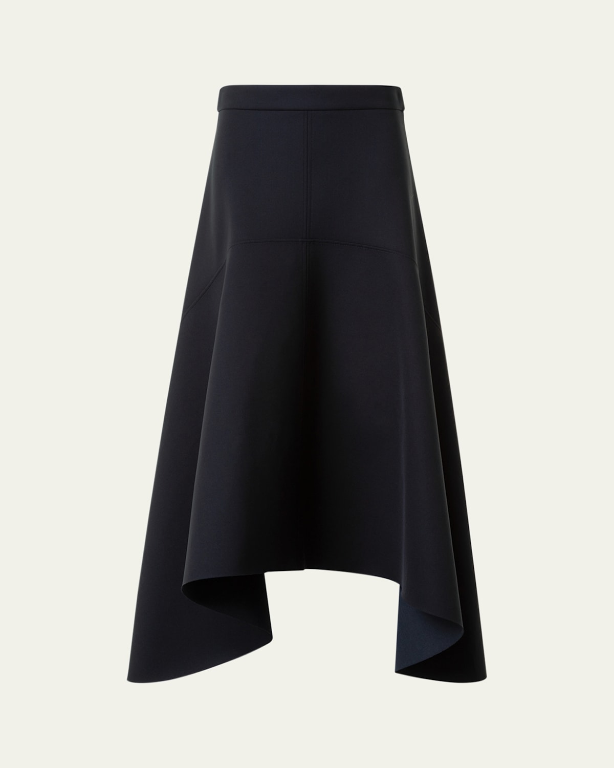 Asymmetrical Neoprene Midi Skirt