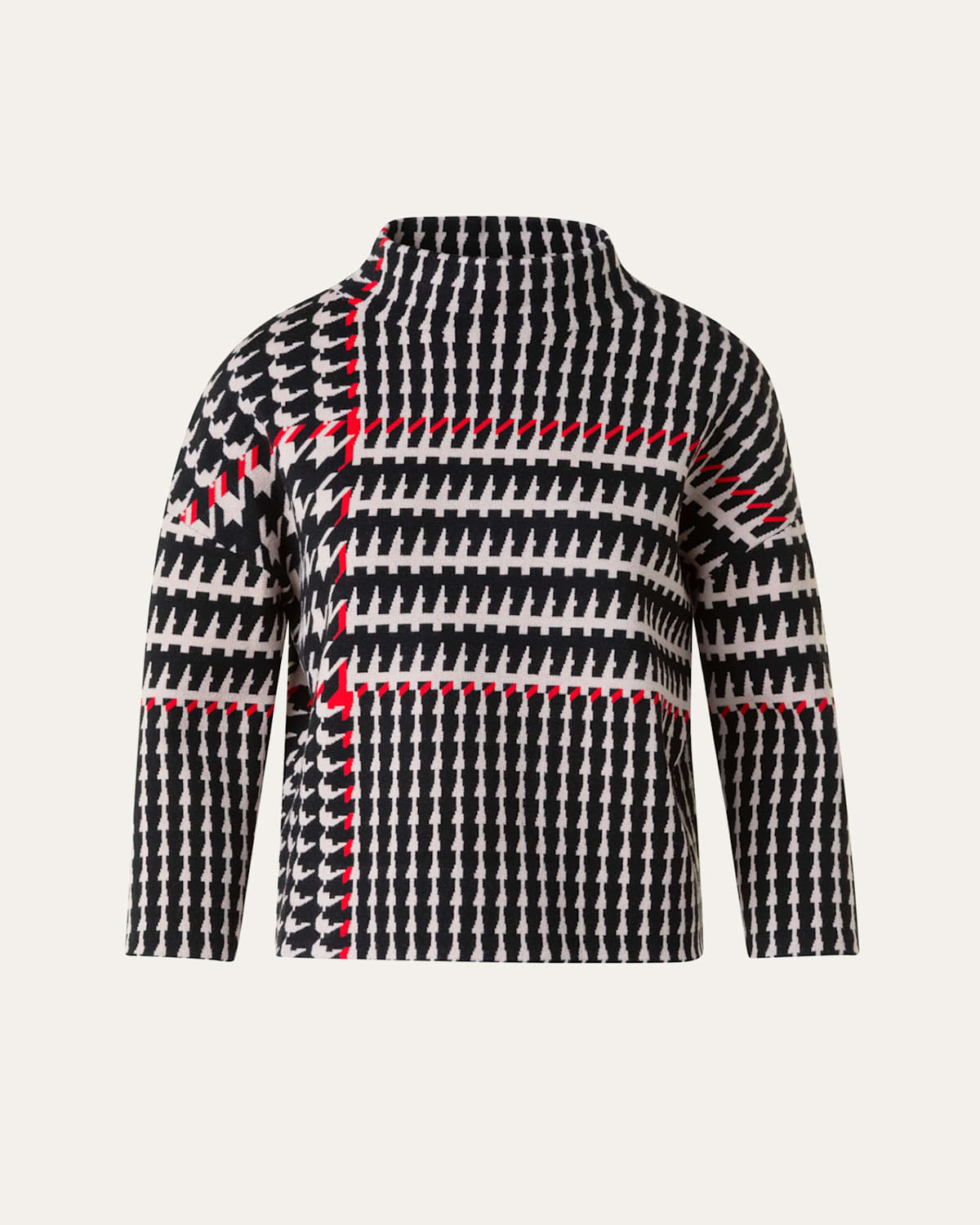Akris Punto Wool-blend Knit Jacquard Sweater In Multi
