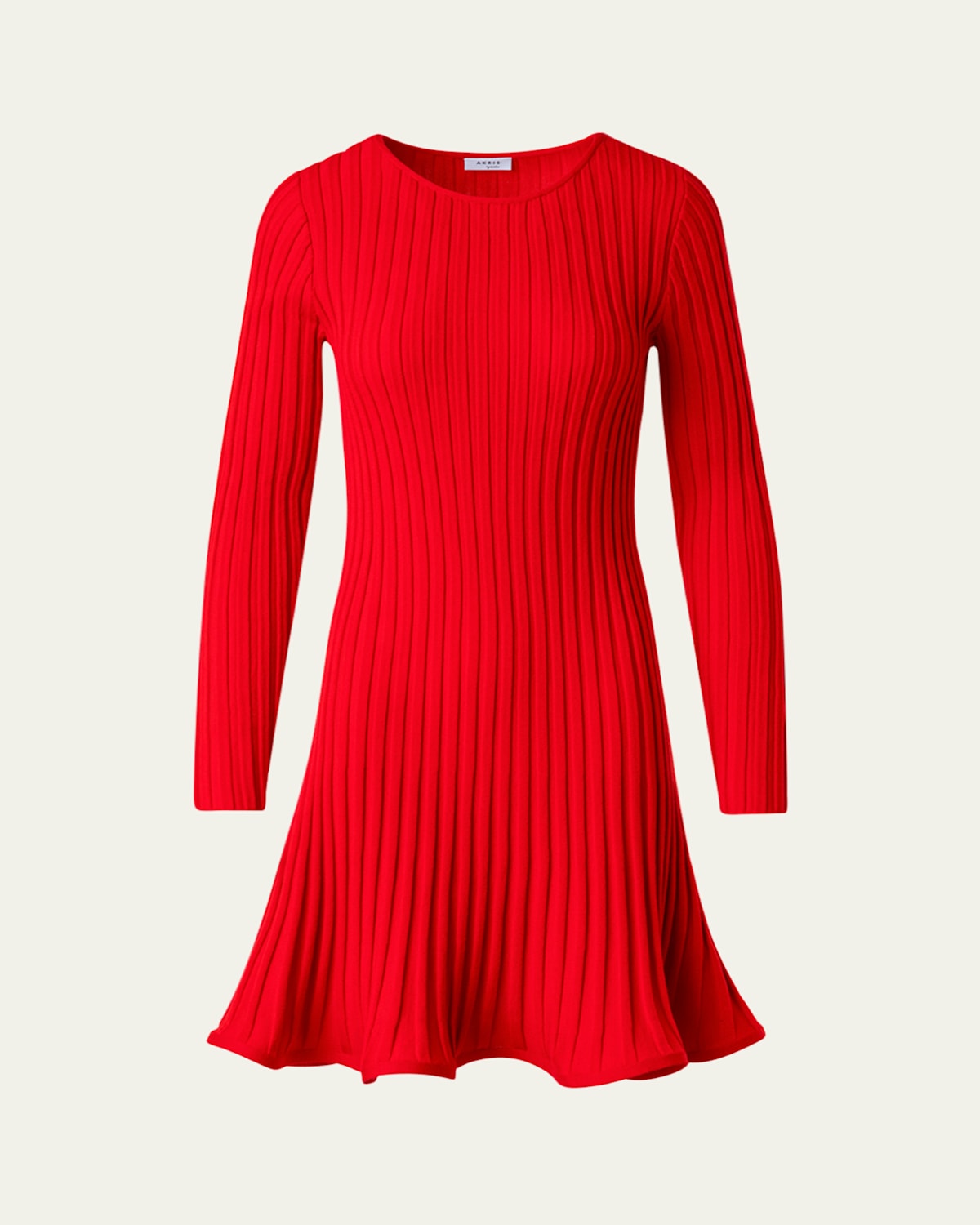 Akris Punto Reversed Rib Knit Mini Dress In Red