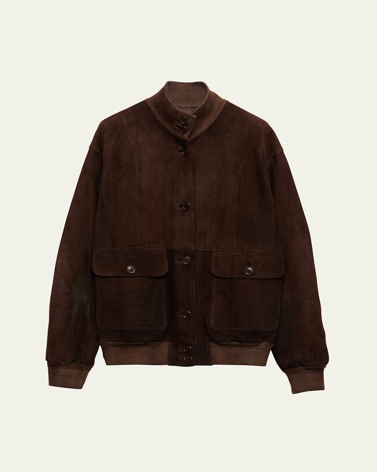 Prada Suede Jacket In F0003 Moro