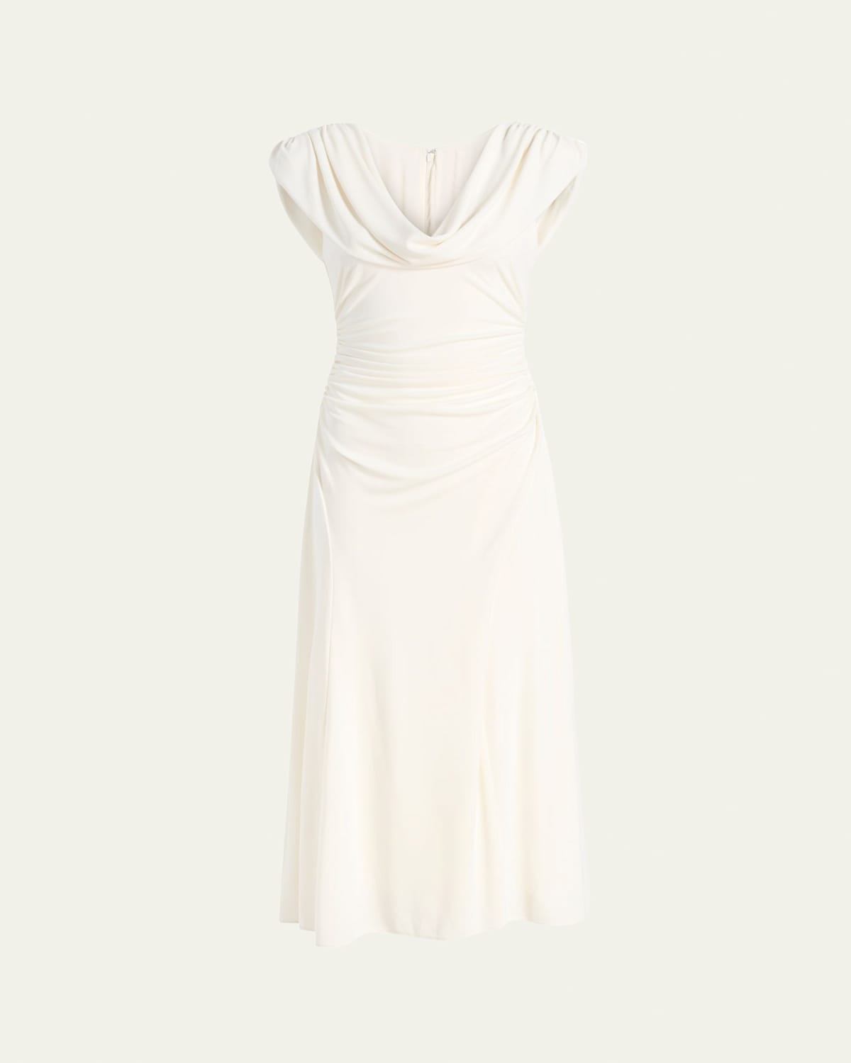Cinq À Sept Carino Draped Midi Dress In Ivory