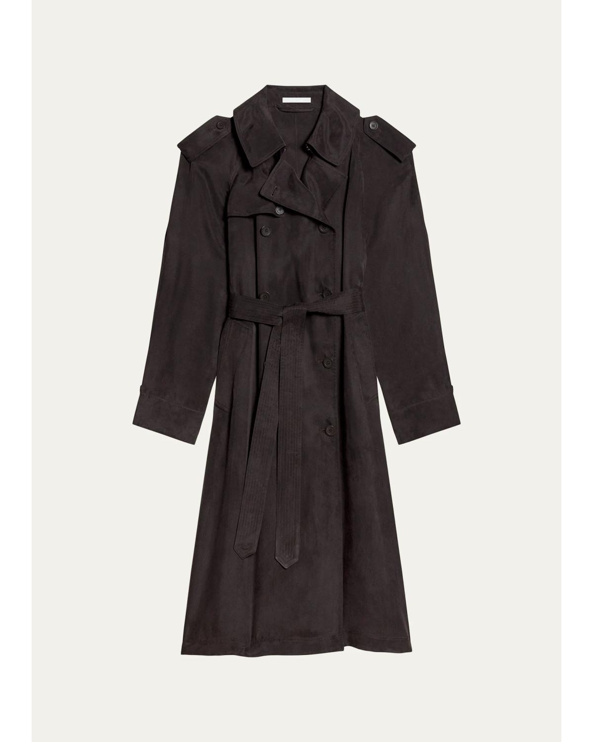 Helmut Lang Fluid Trench Coat In Truf