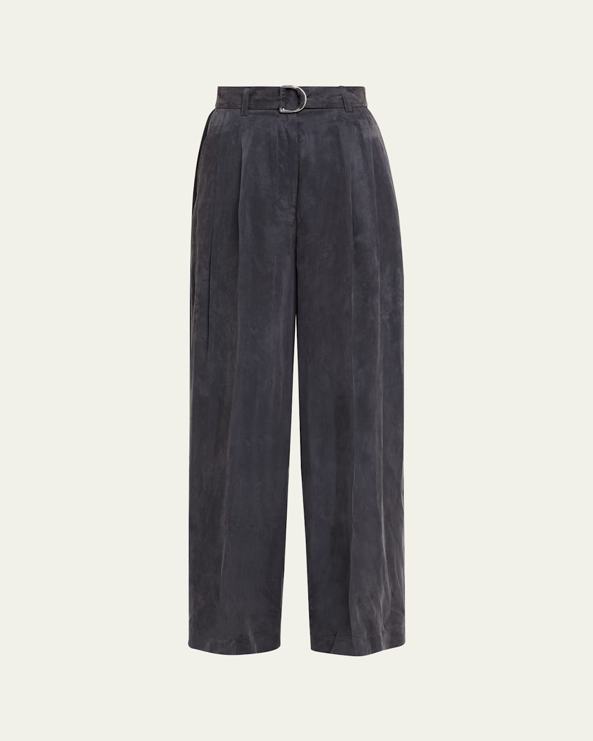 Fluid Wide-Leg Trousers with Belt