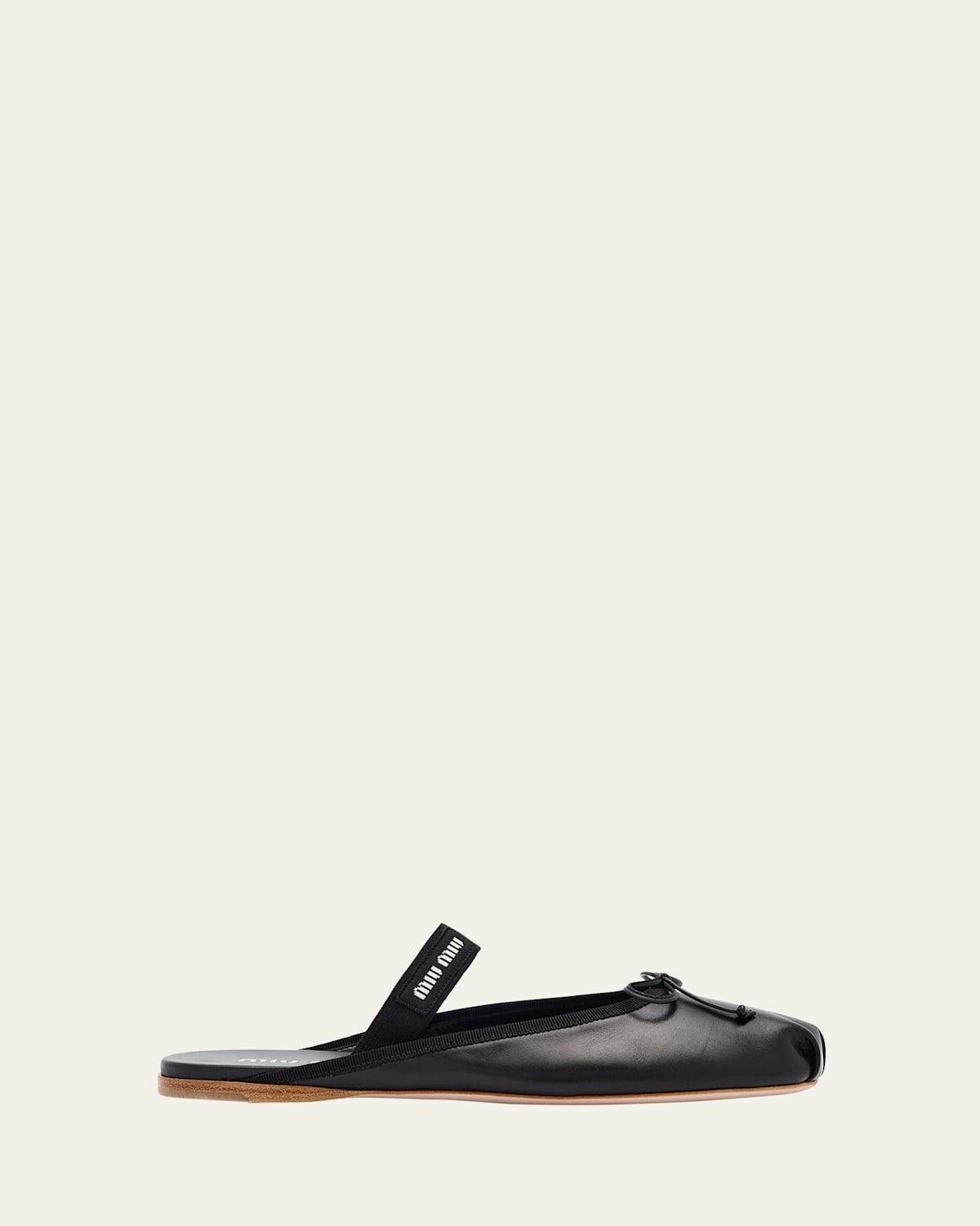 Leather Mary Jane Ballerina Mules