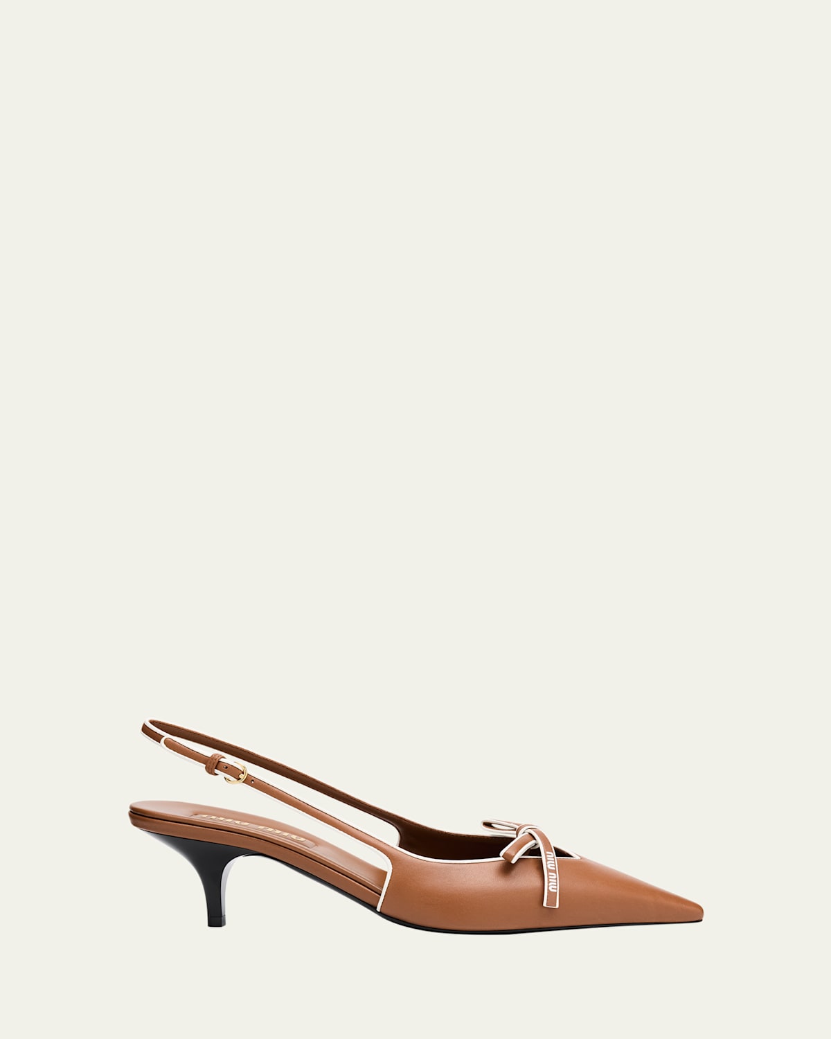 Miu Miu Nappa Leather Bow Slingback Pumps