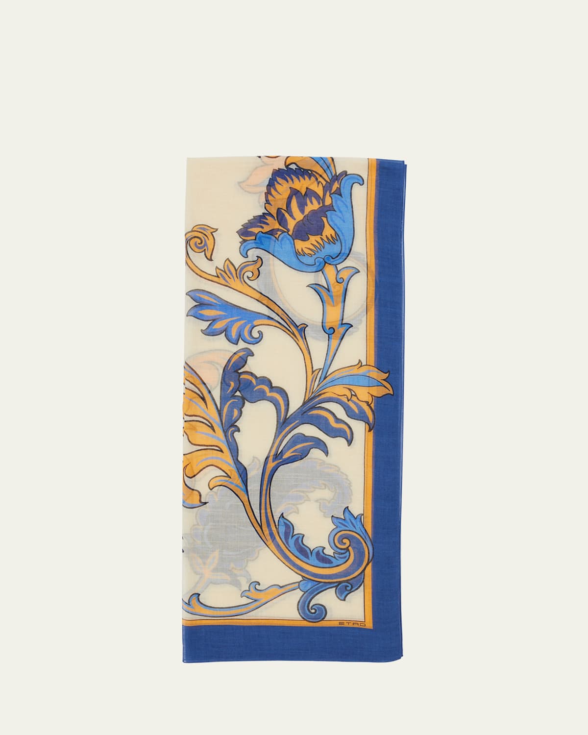 Etro Sheer Printed Modal-blend Scarf In Print On White Base