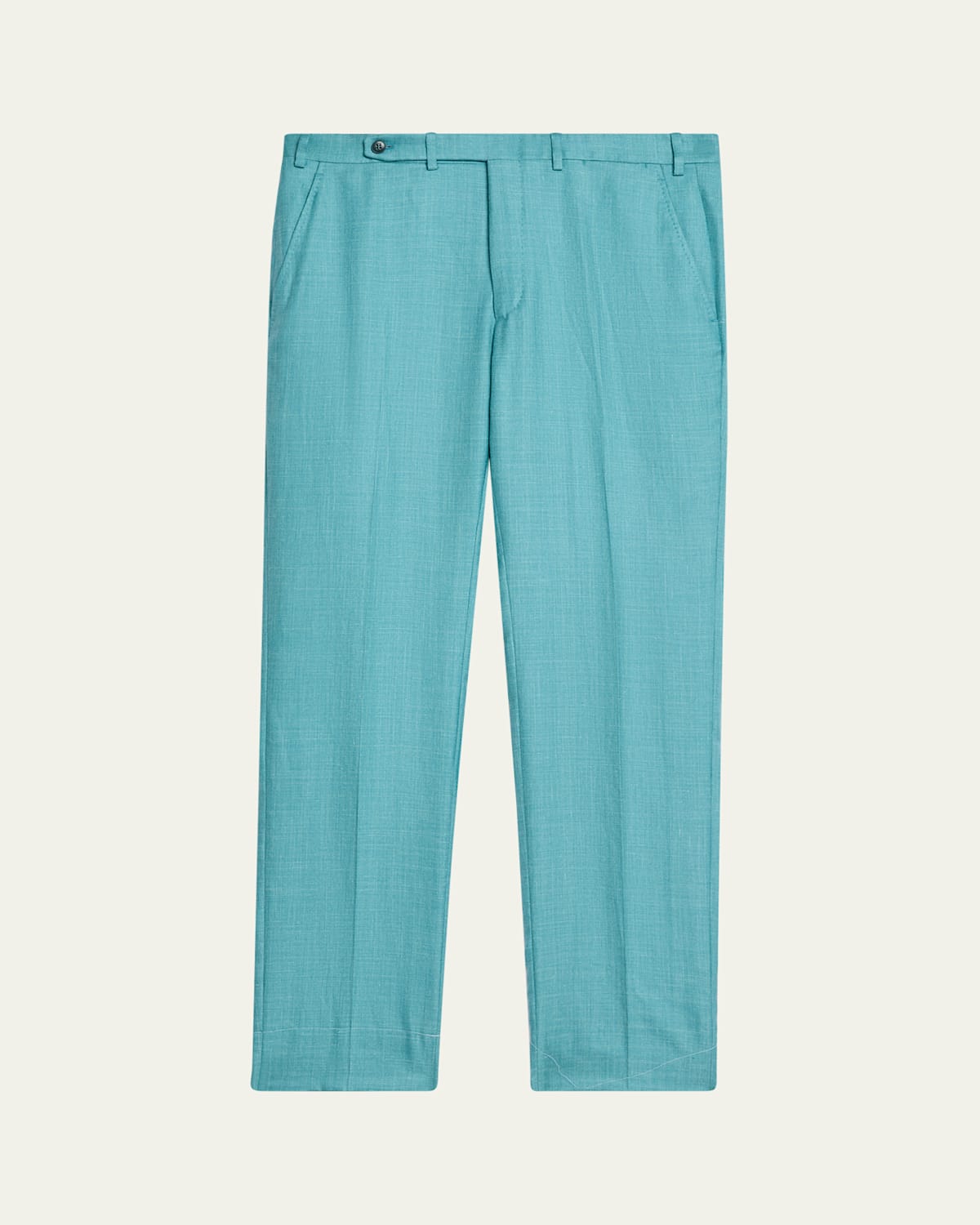 Brioni Men's Wwx 80th Anniversary Lambda Flat-front Trousers In Turquoise