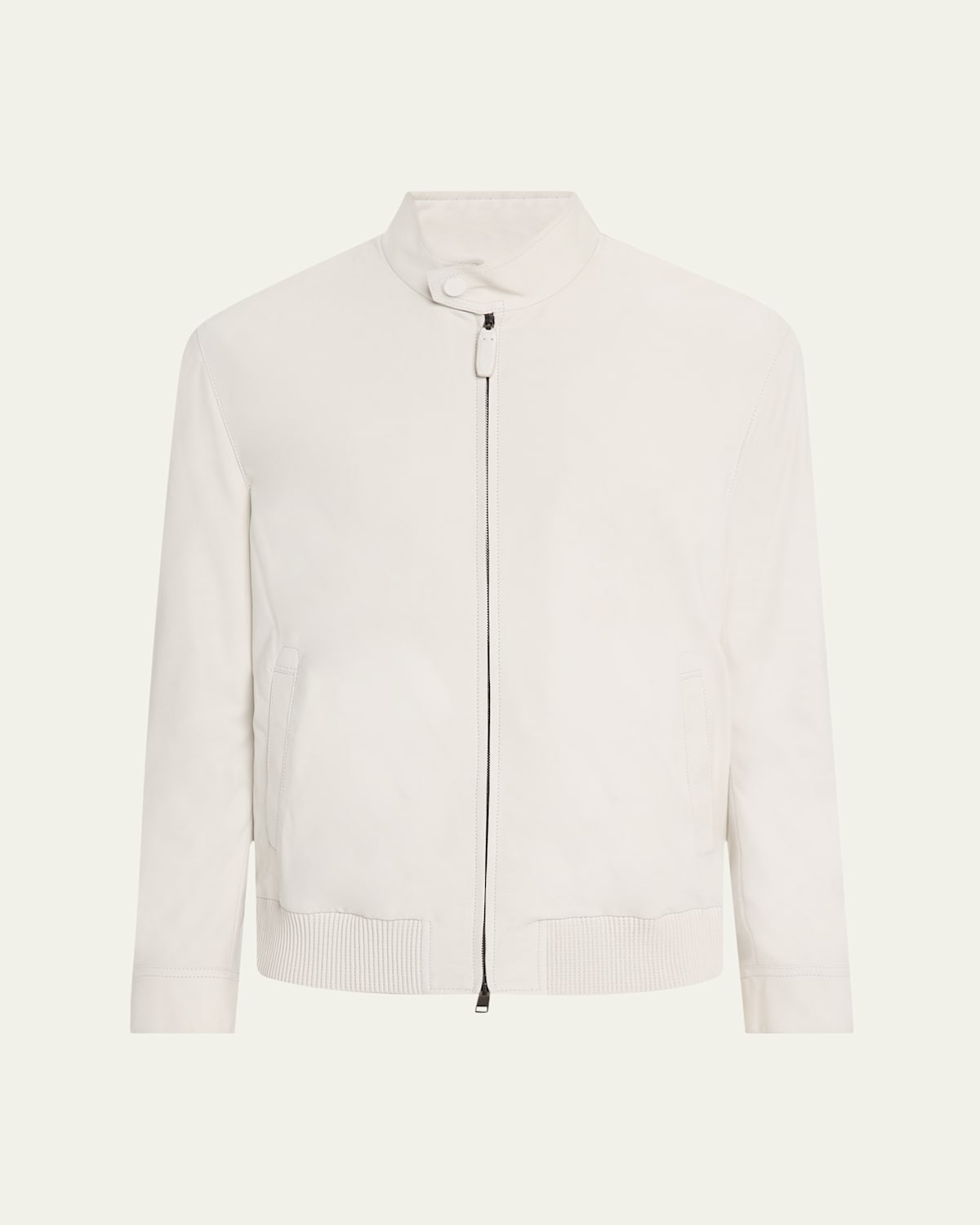 Men's Nubuck Leather Full-Zip Blouson
