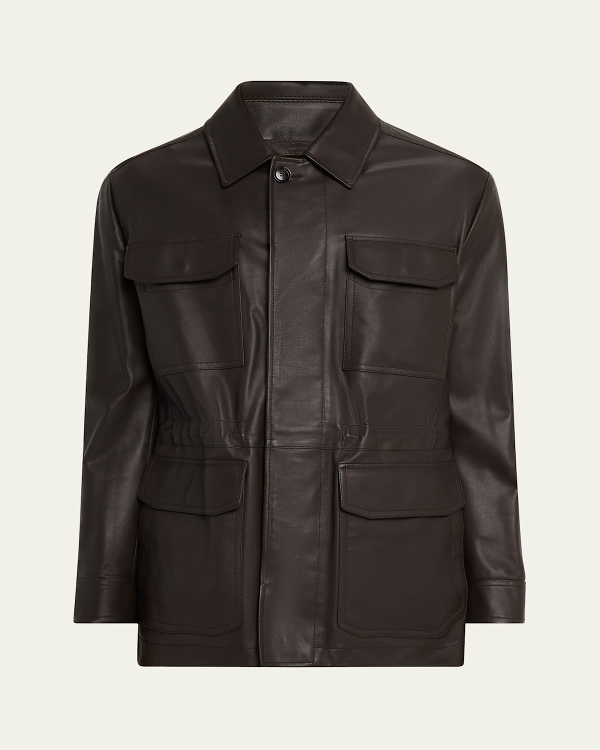 Brioni Men's Calfskin Field Jacket In Coffee
