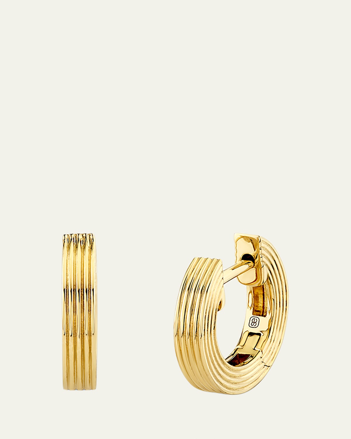 Sydney Evan 14K Small Fluted Huggie Hoop Earrings | Thumbnail 4 Sydney Evan 14K Small Fluted Huggie Hoop Earrings | Thumbnail 4