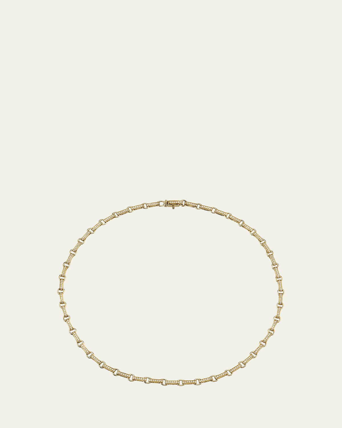 Sydney Evan 14K Yellow Gold Diamond Round Rectangle Necklace