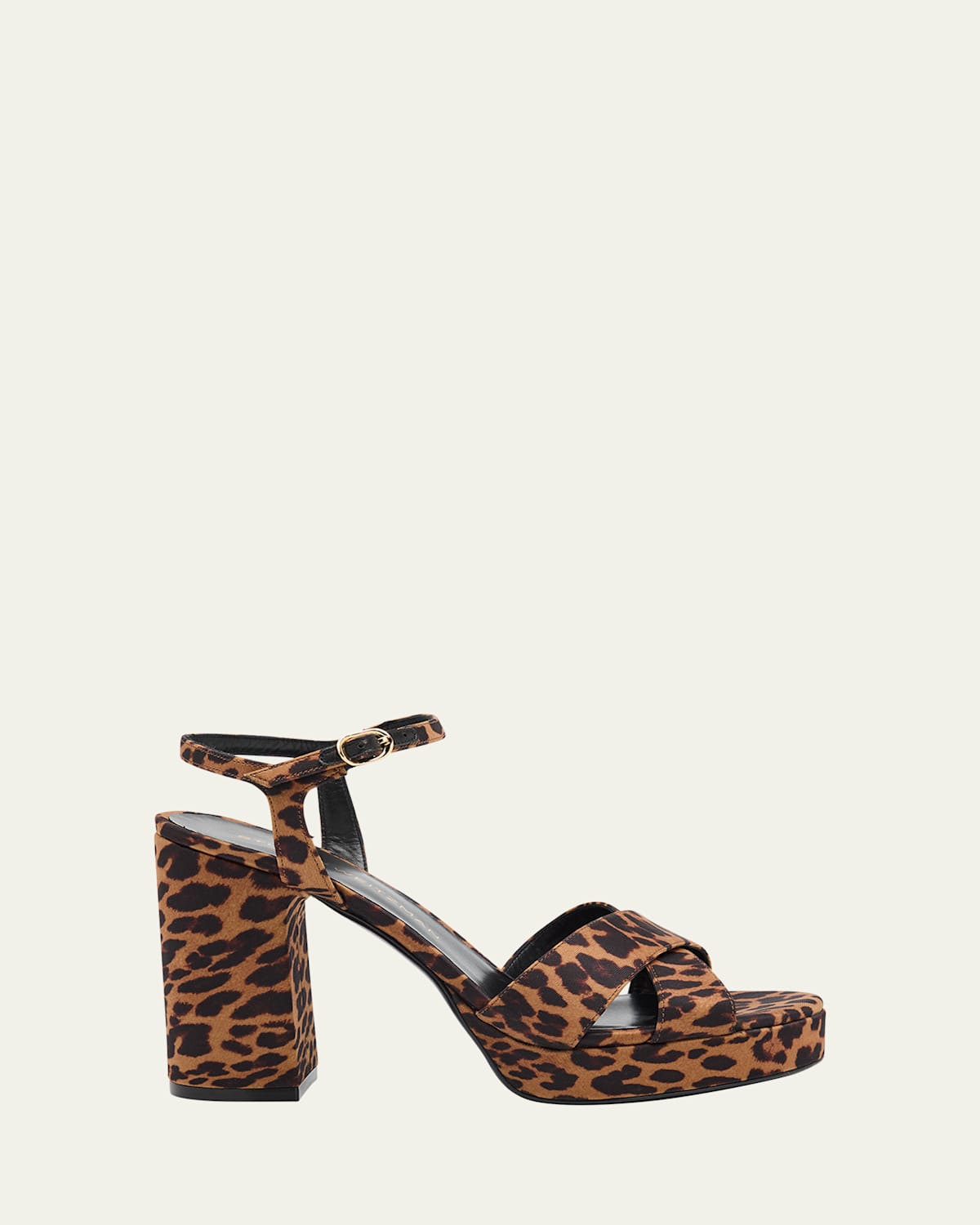 Stuart Weitzman Dayna Leopard-print Crisscross Platform Sandals