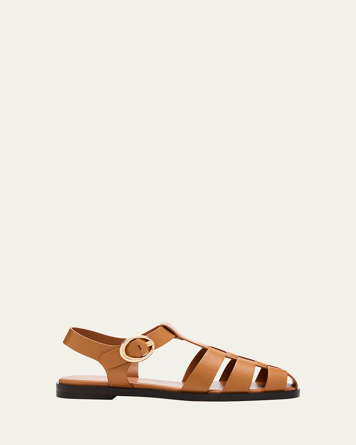 Stuart Weitzman Villa Leather Fisherman Sandals In Macchiato