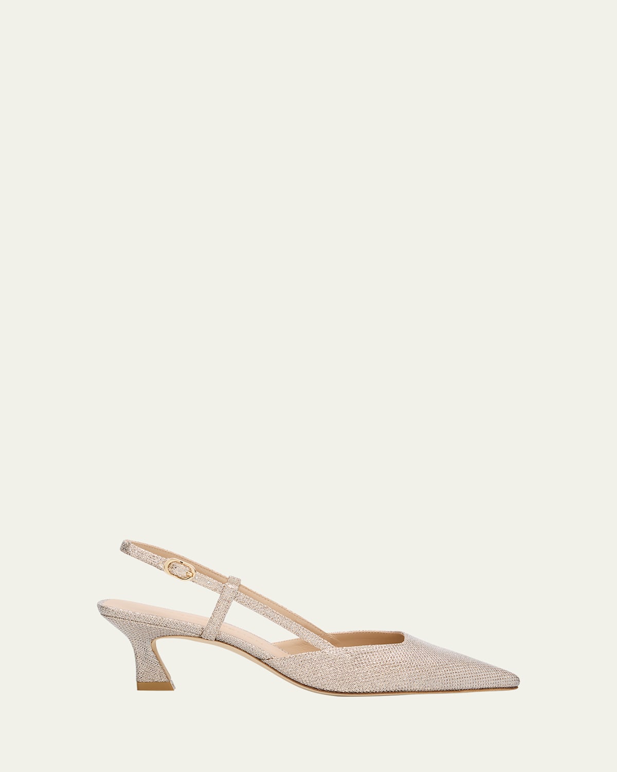 Stuart Weitzman Vinnie Metallic Kitten Slingback Pumps