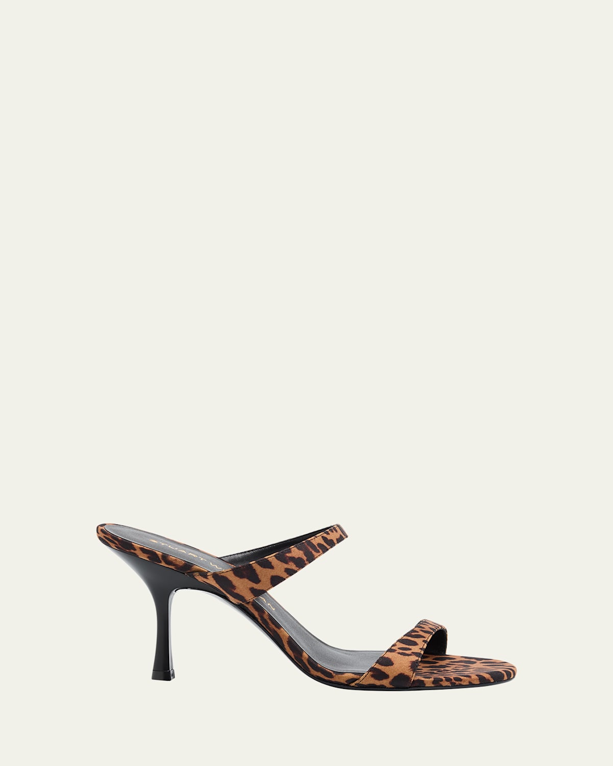 STUART WEITZMAN NUDIST LEOPARD DUAL-BAND SLIDE SANDALS 