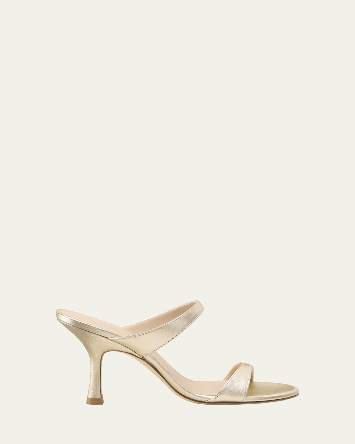 Stuart Weitzman Nudist Metallic Dual-band Slide Sandals In Gold