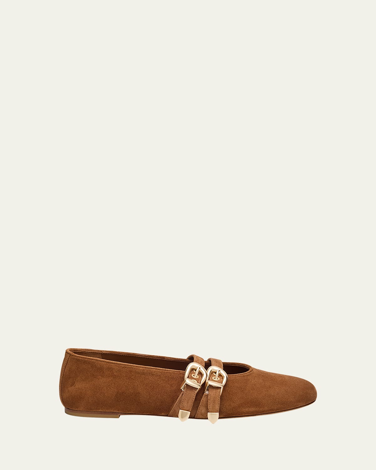 Stuart Weitzman Maven Suede Buckle Mary Jane Ballerina Flats In Multi