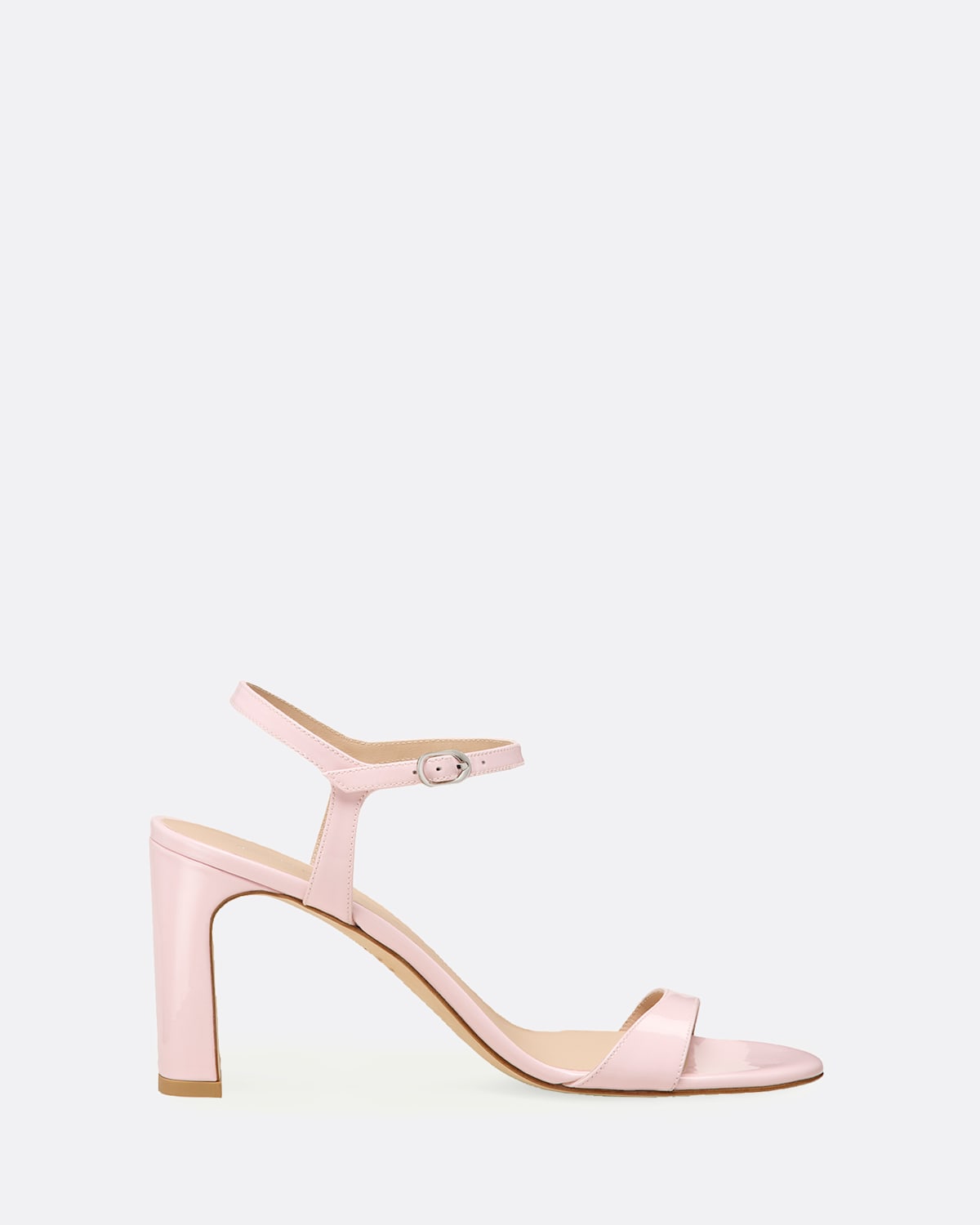 Stuart Weitzman Babette Patent Leather Ankle-strap Sandals In Pink