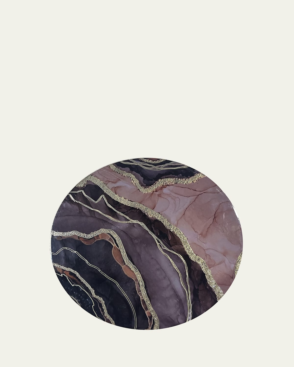 Nomi K Edge Round Lacquer Placemat In Purple