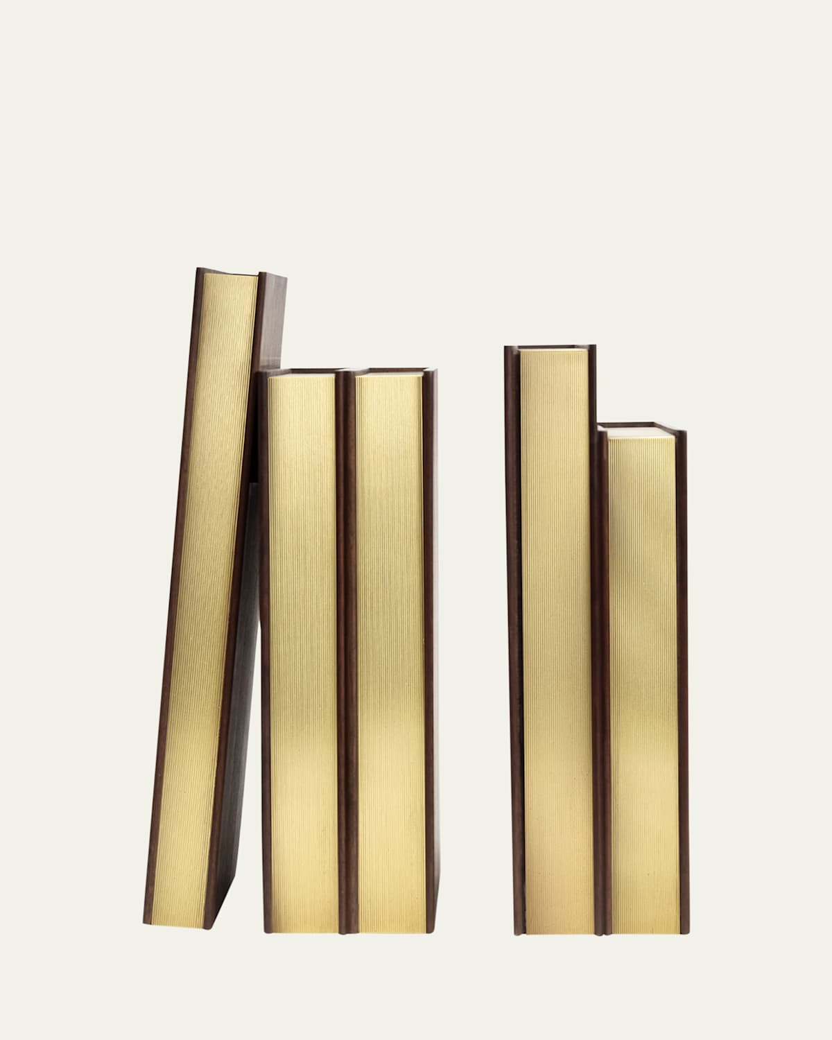 Assouline Library Bookends, Set Of 2 In Brwgld