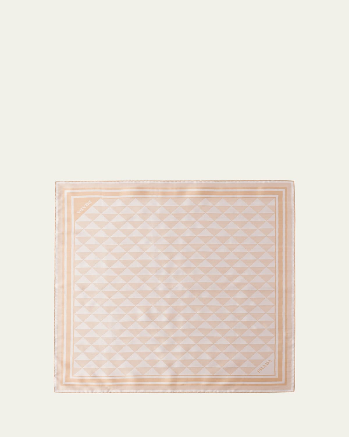 Prada Triangle-print Silk Scarf In F045y Cammello Talco