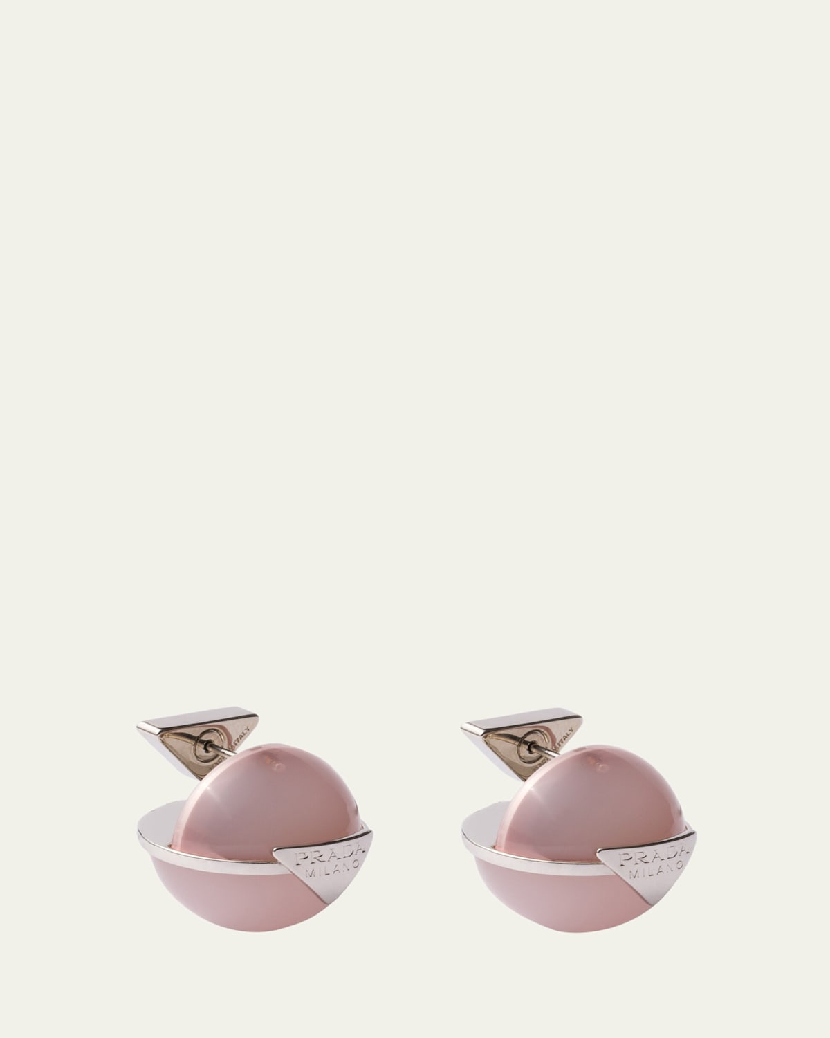 Metal and Plexiglass Stud Earrings