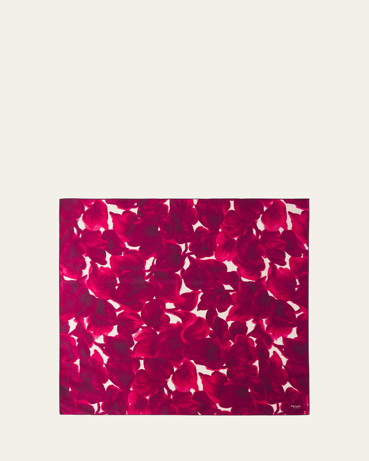 Shop Prada Floral-print Silk Scarf In F0bxh Ciclamino Bianco