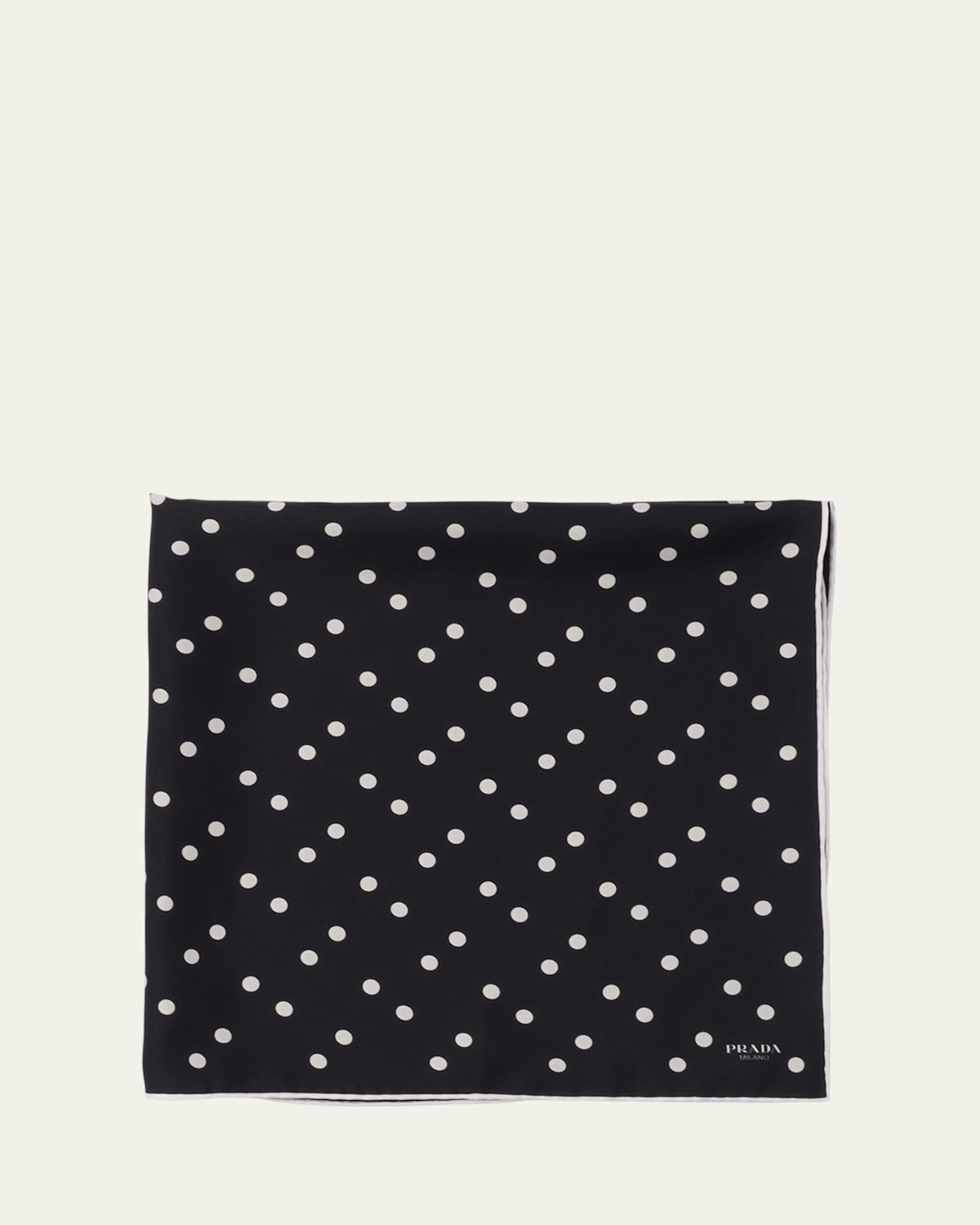 PRADA POLKA DOT PRINTED SILK SCARF 