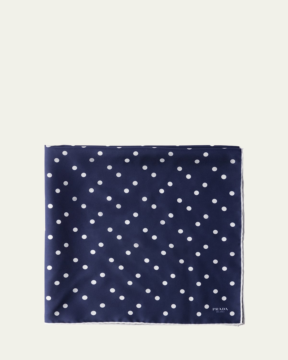 PRADA POLKA DOT PRINTED SILK SCARF 