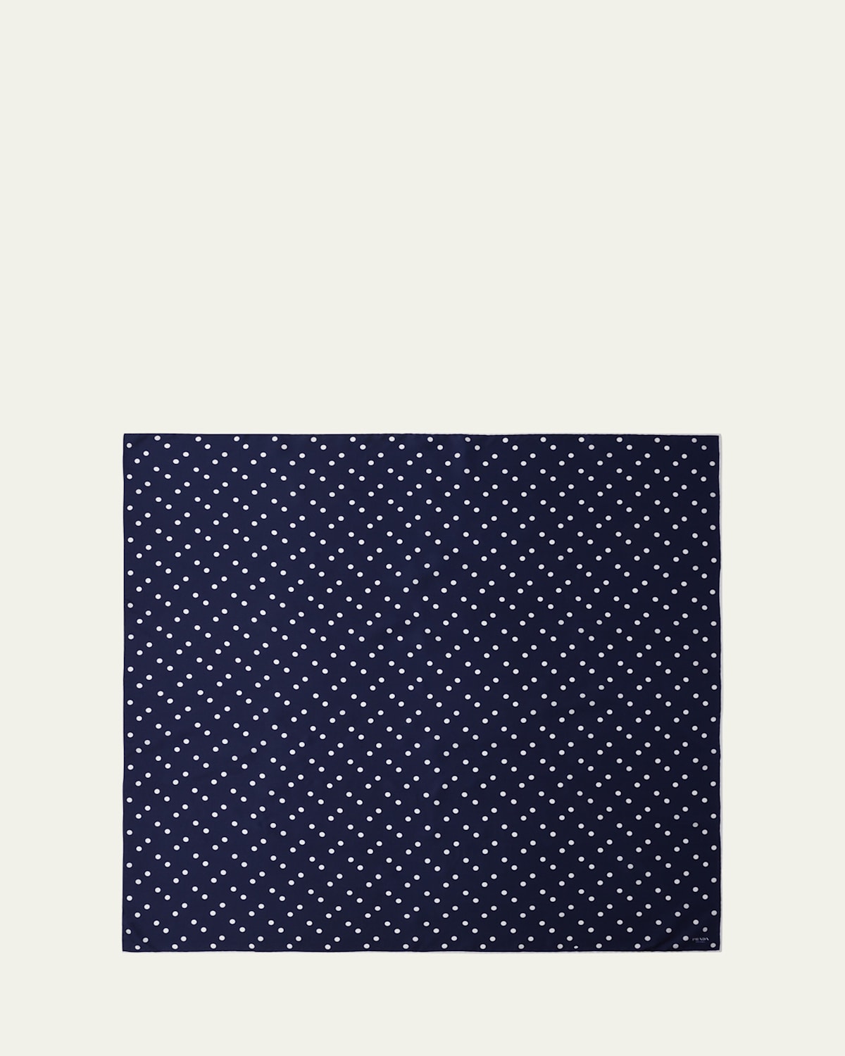 Prada Polka Dot Silk Scarf In F0960 Bleu Bianco
