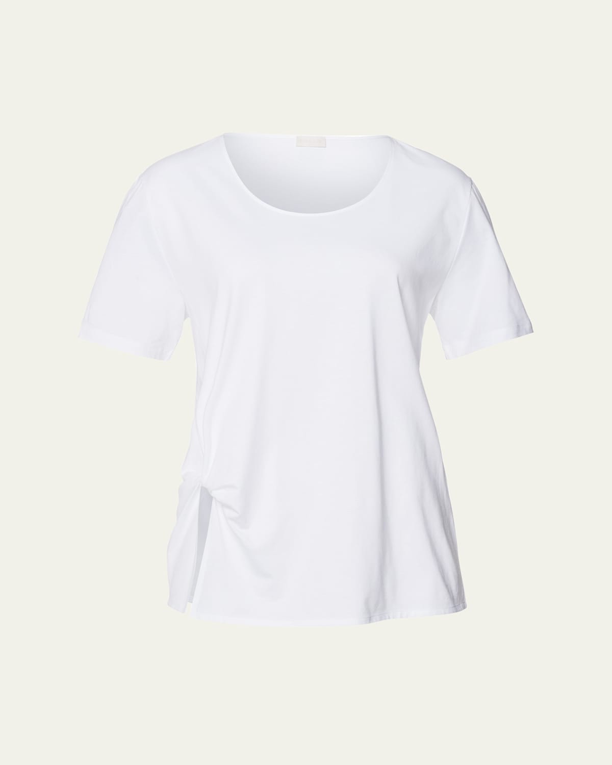 Shop Hanro Side-twist Organic Cotton Jersey T-shirt In White