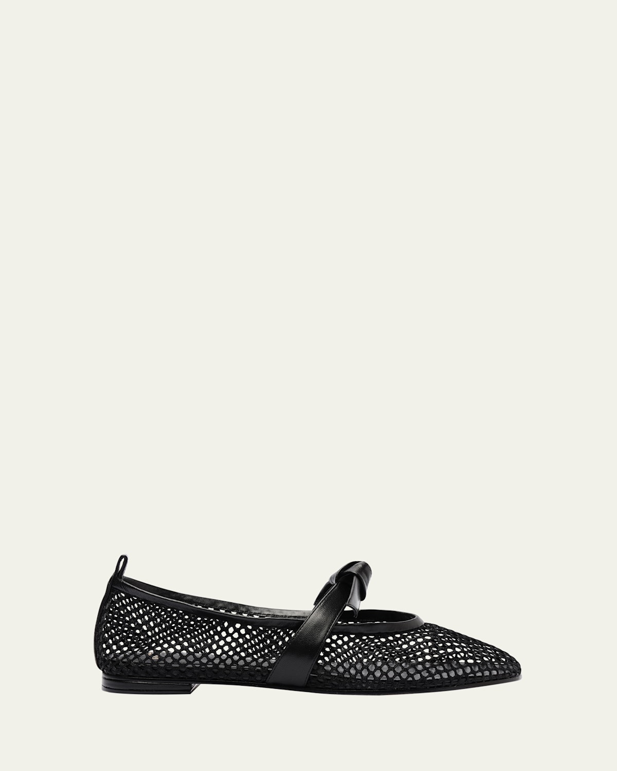 Clarita Bow Fishnet Ballerina Flats