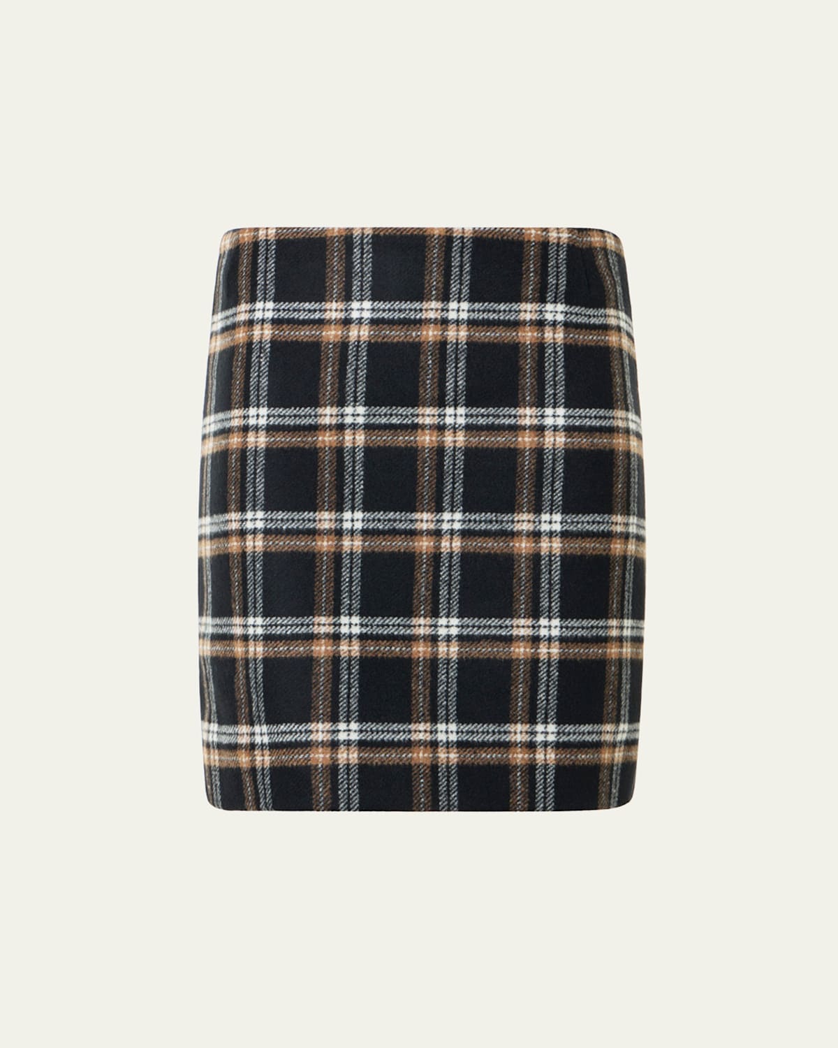Akris Punto Plaid Wool Tricotine Tweed Mini Skirt In Multi