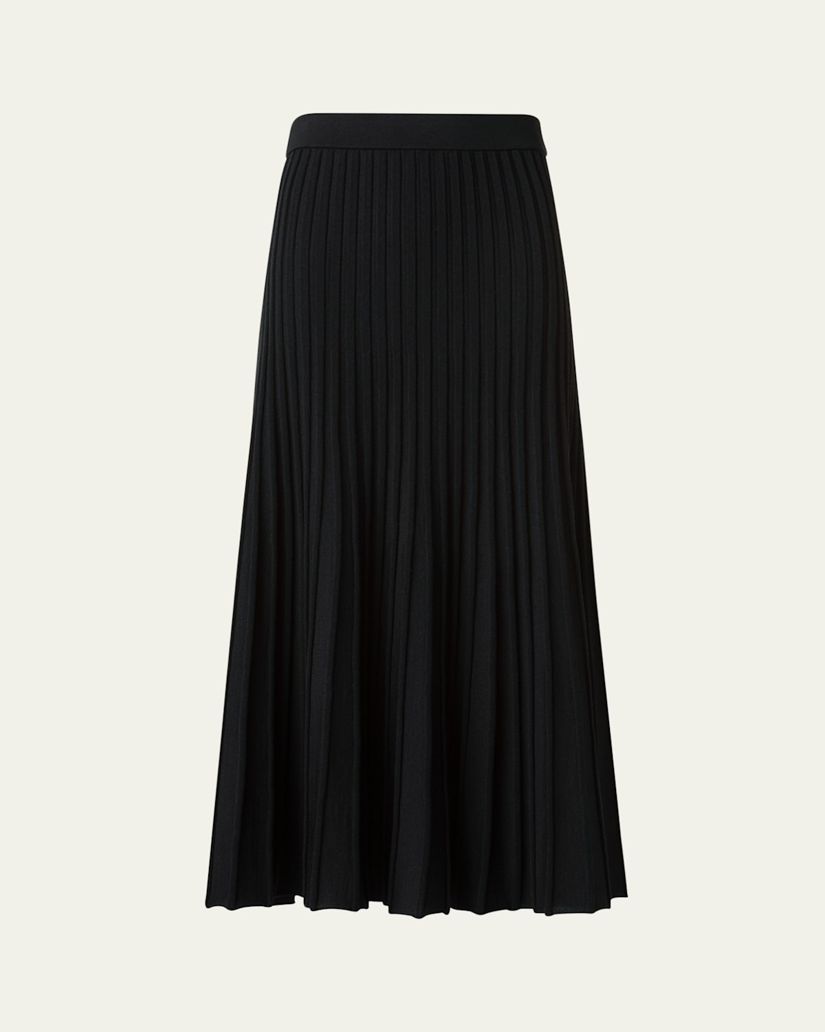 Akris Punto Reverse Rib Knit Pleated Midi Skirt In Black