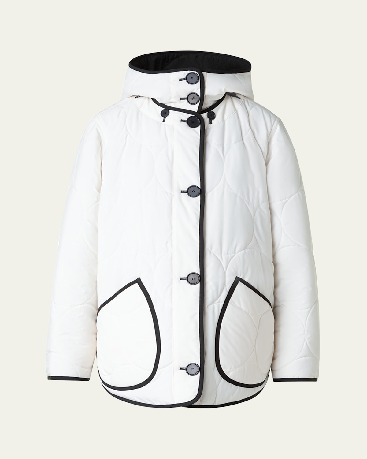 Reversible Techno Dot Quilted Jacket With Hood