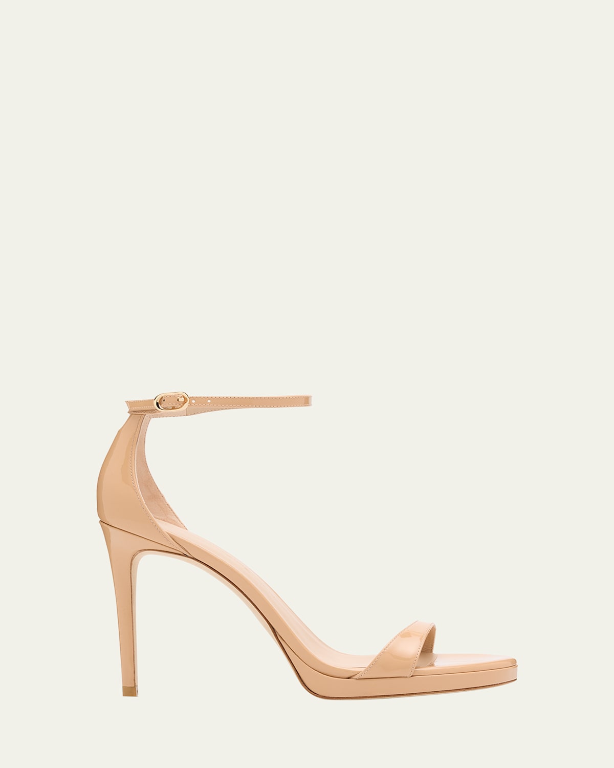Stuart Weitzman Nudist Patent Leather Stiletto Platform Sandals