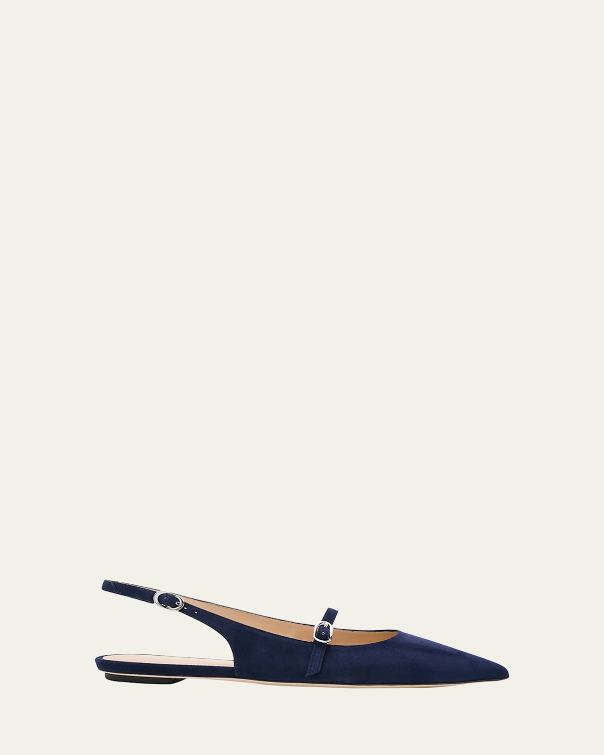 Stuart Weitzman Emilia Suede Mary Jane Slingback Ballerina Flats In Blue