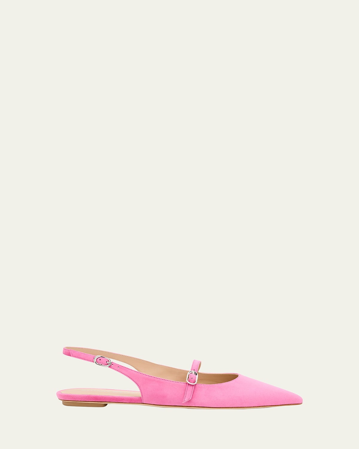 Stuart Weitzman Emilia Suede Mary Jane Slingback Ballerina Flats In Pink