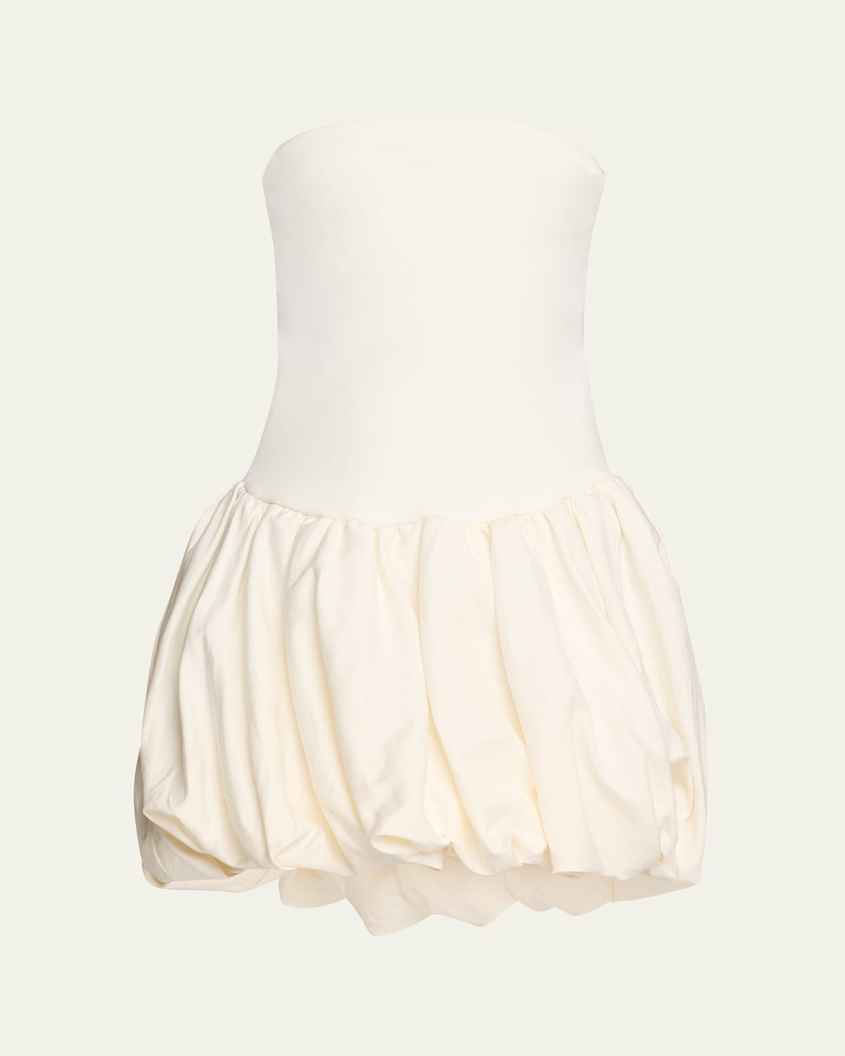 Simkhai Pollie Strapless Mini Bubble Dress In White