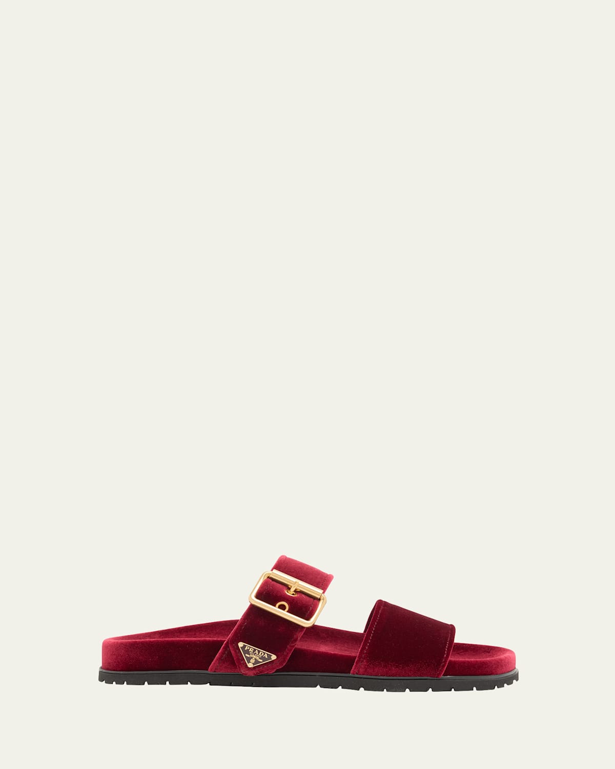 Prada Velvet Dual-band Flat Sandals