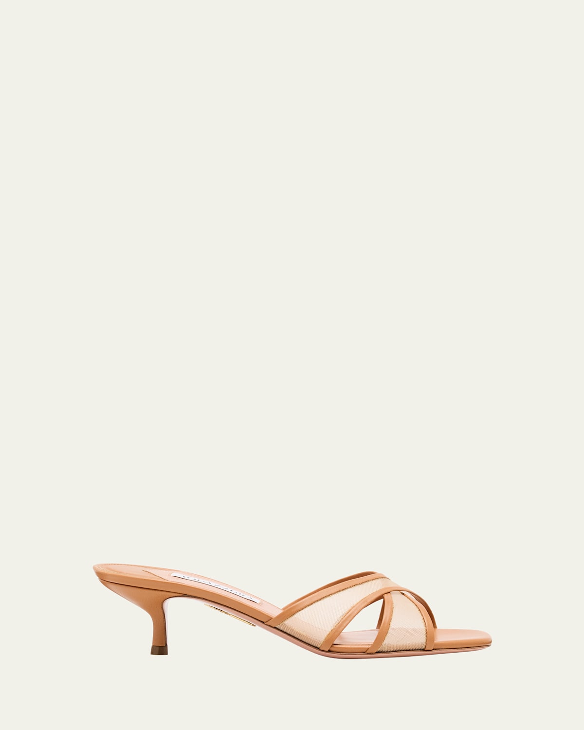 Divine Leather Mesh Crisscross Mule Sandals