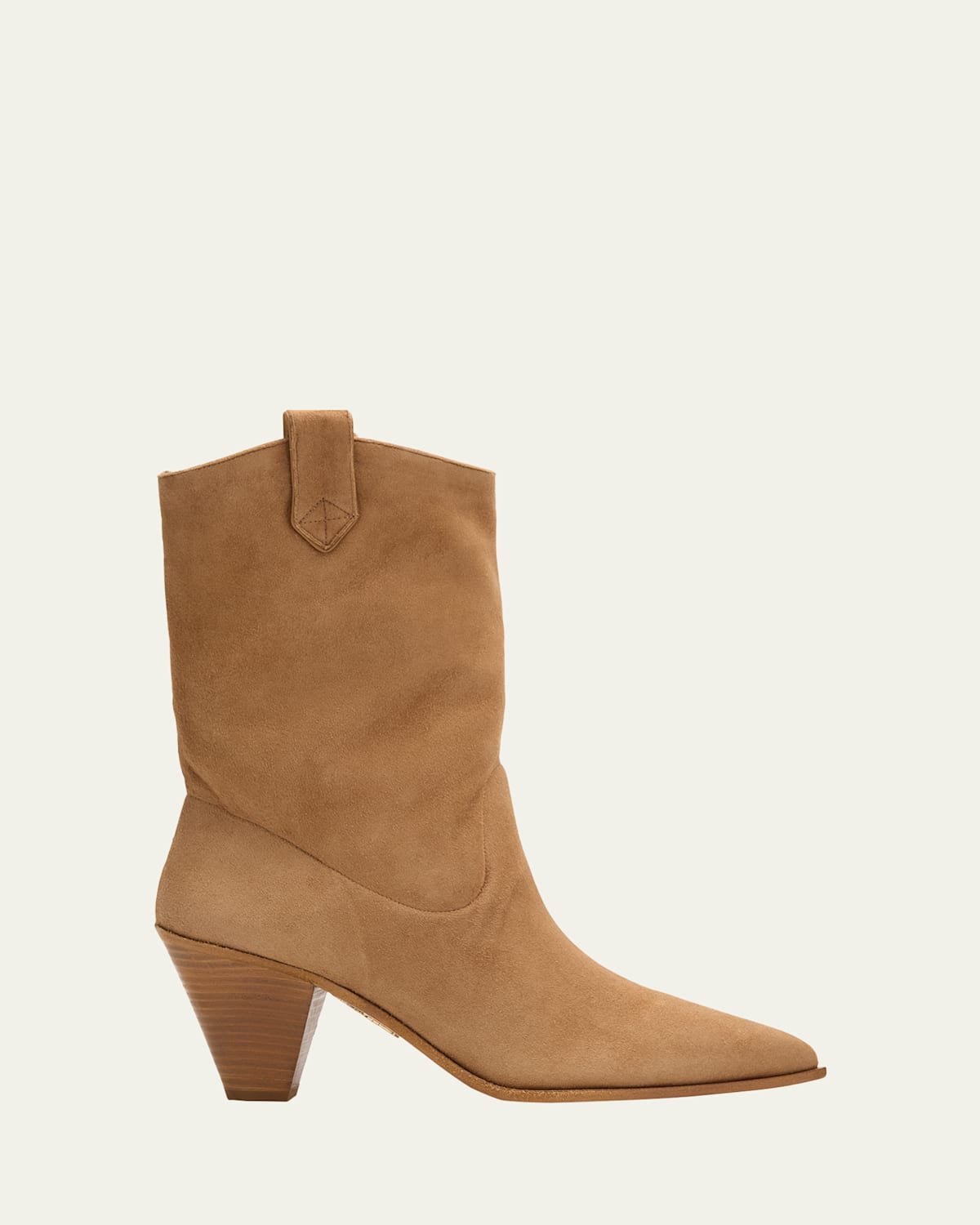 Aquazzura Boogie Suede Cowboy Booties In Brown