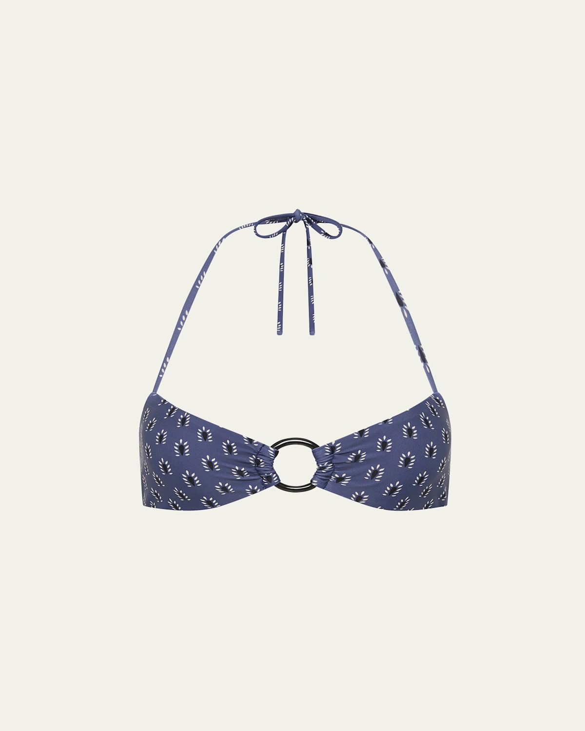 Matteau Ring Embellished Floral-print Recycled Halterneck Bikini Top In Multi