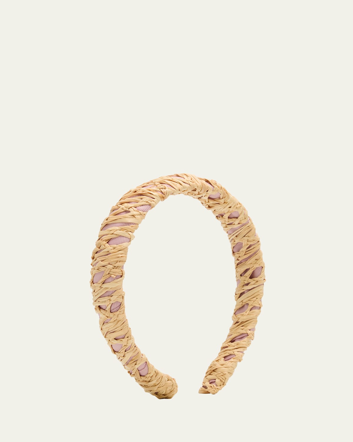 Gigi Burris Emma Woven Straw & Grosgrain Headband