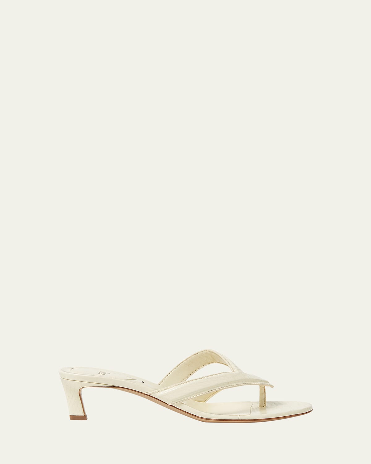 Fendi Fling Snake-embossed Leather Thong Sandals In White