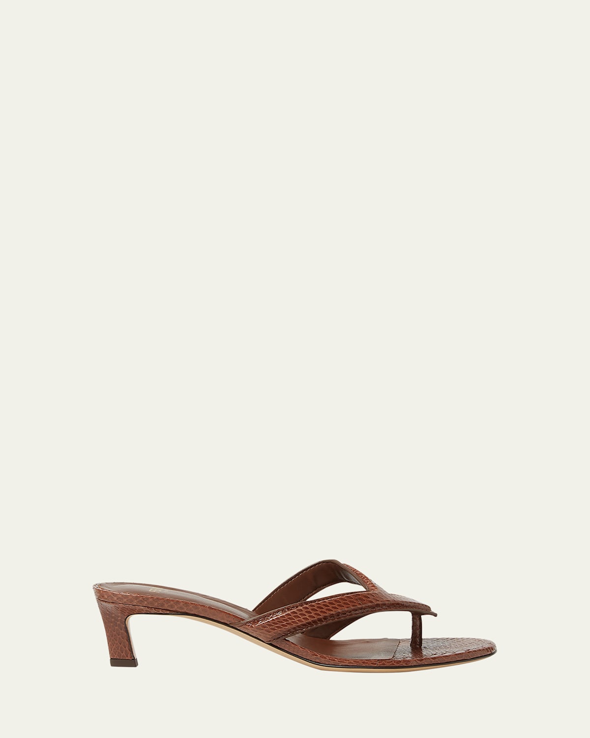 Fendi Fling Snake-embossed Leather Thong Sandals In Brown
