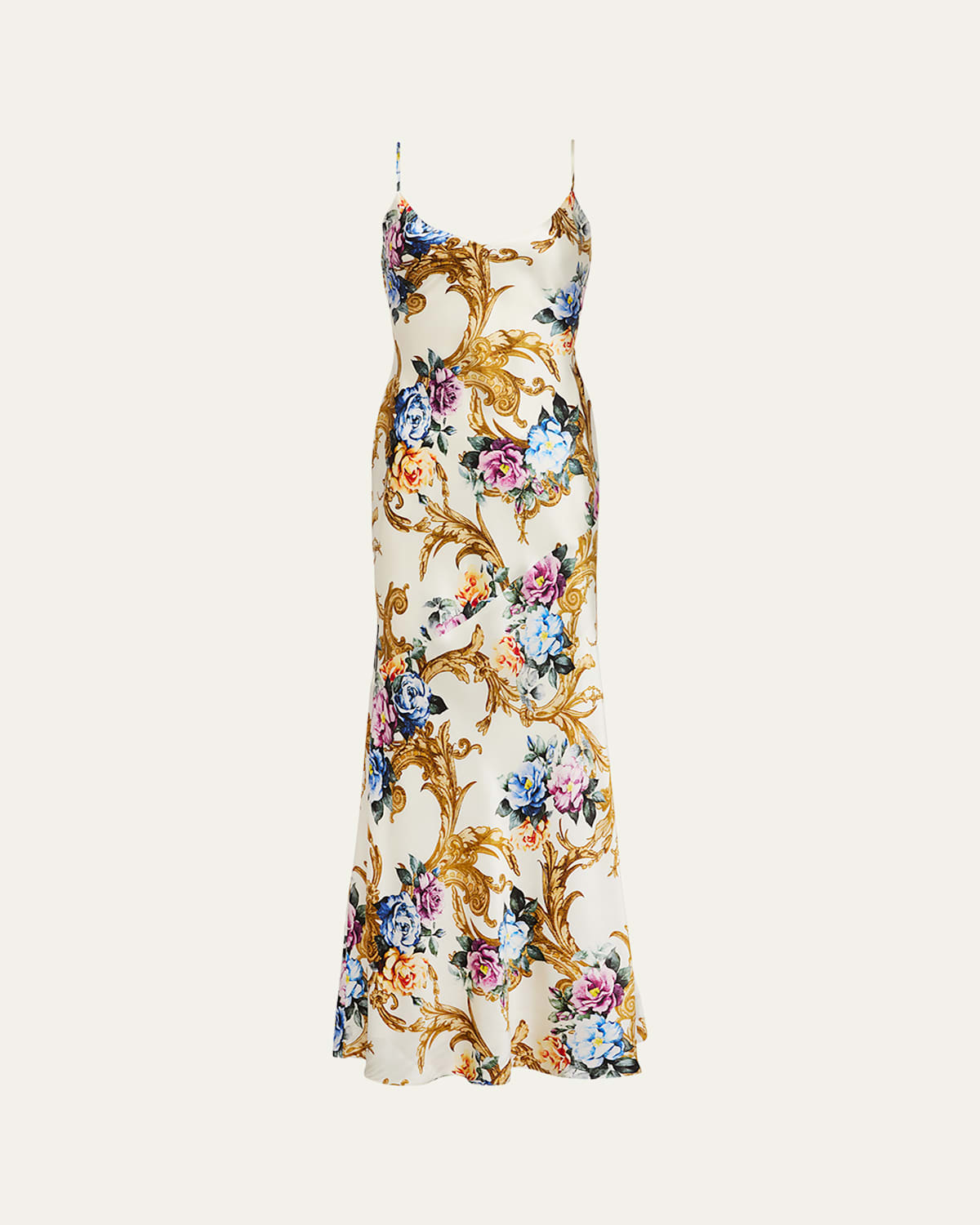 L Agence Serita V-neck Bias-cut Maxi Dress